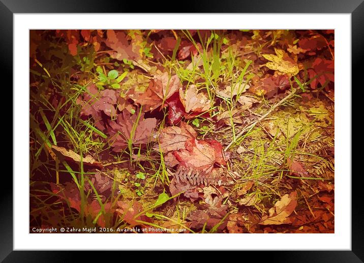 Painterly Autumn Framed Mounted Print by Zahra Majid
