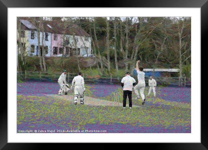 England Club Cricket Painterly Sight Framed Mounted Print by Zahra Majid