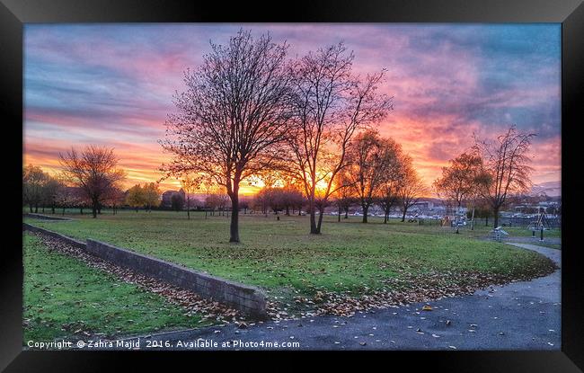 Winter Sunset Serenity Framed Print by Zahra Majid