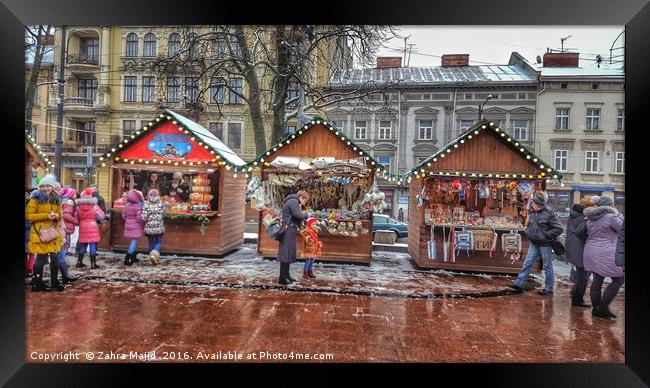 Christmas in Lviv Framed Print by Zahra Majid