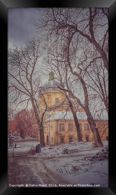Winter in Lviv Framed Print by Zahra Majid