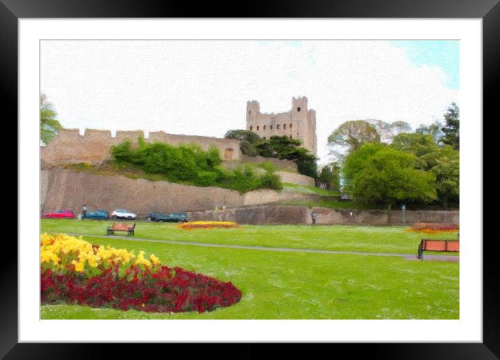 Rochester Castle on a Summer Day Framed Mounted Print by Zahra Majid