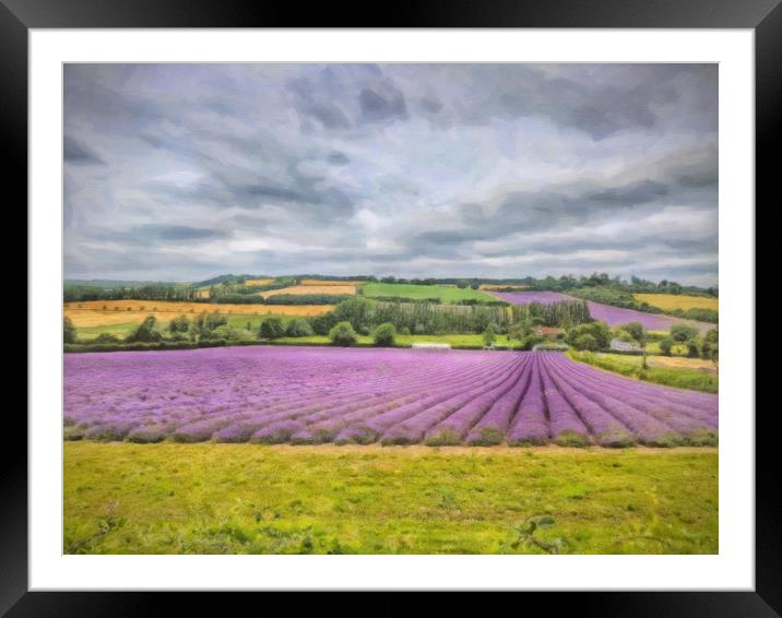 Purple Brushstrokes Framed Mounted Print by Zahra Majid