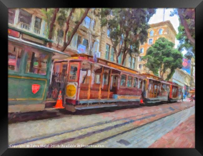 San Fran Rail Trams Framed Print by Zahra Majid