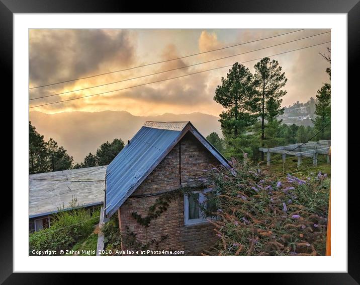 View from Galis End Cottage in Pakistan Framed Mounted Print by Zahra Majid