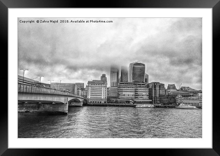 Its Black Its White its London Framed Mounted Print by Zahra Majid