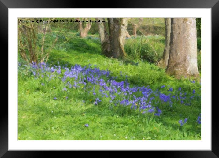 Enchanted Bluebell Galore Framed Mounted Print by Zahra Majid