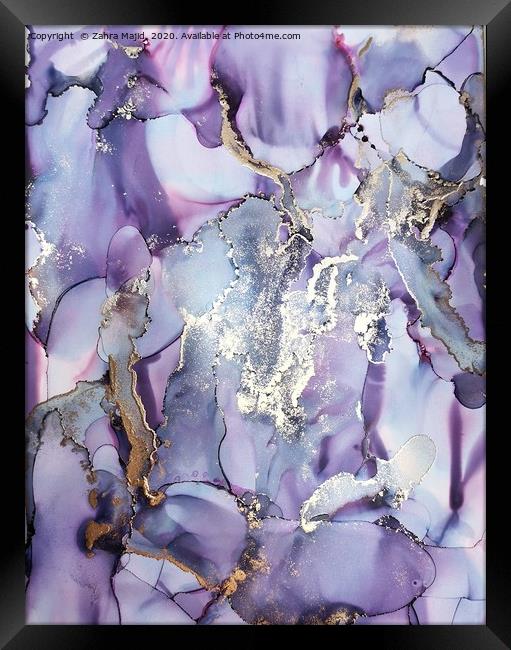 Lilac Fluid Madness Framed Print by Zahra Majid