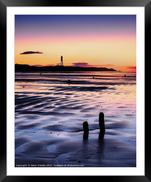 West Beach, Lossiemouth at Sunset Framed Mounted Print by Peter O'Reilly
