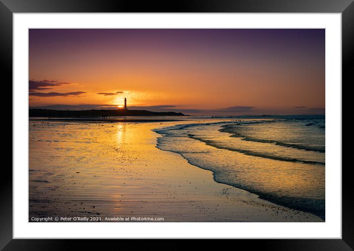 Sunset at West Beach, Lossiemouth Framed Mounted Print by Peter O'Reilly