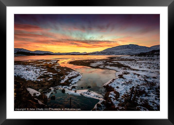 Lochan na h-Achlaise, Twilight Framed Mounted Print by Peter O'Reilly