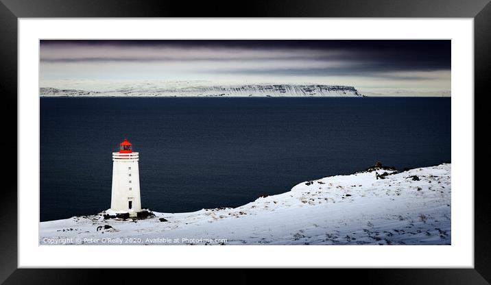 Skardsviti Lighthouse, Iceland Framed Mounted Print by Peter O'Reilly