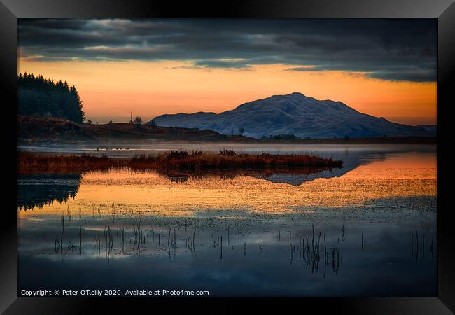 Sunset, Loch Peallach Framed Print by Peter O'Reilly