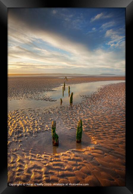 Jetty Remains, Penmaenmawr Beach Framed Print by Peter O'Reilly