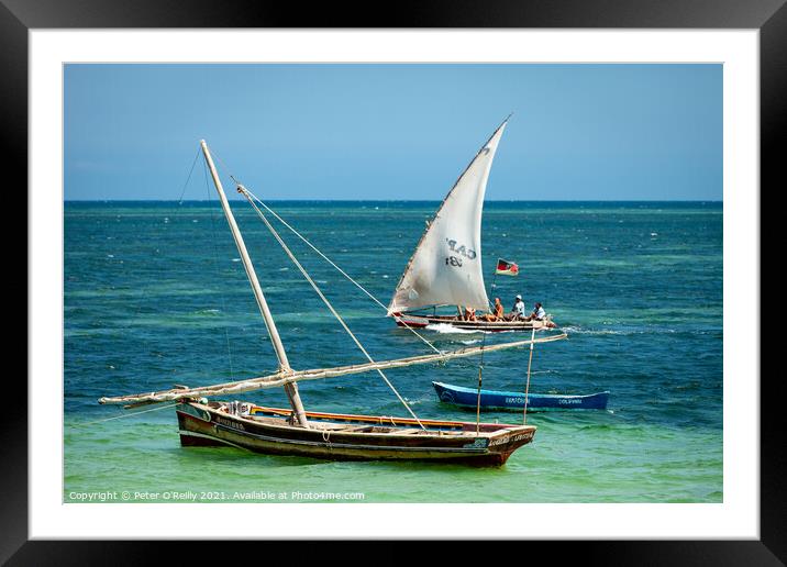 Fishing Boats, Kenya Framed Mounted Print by Peter O'Reilly