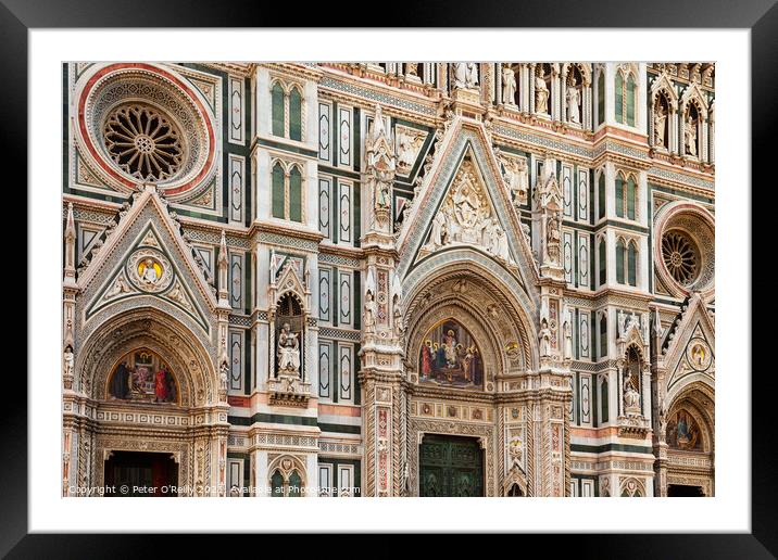 Facade of Cathedral of Santa Maria del Fiore, Florence Framed Mounted Print by Peter O'Reilly