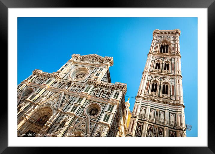 Cathedral of Santa Maria del Fiore and Campanile di Giotto, Flor Framed Mounted Print by Peter O'Reilly