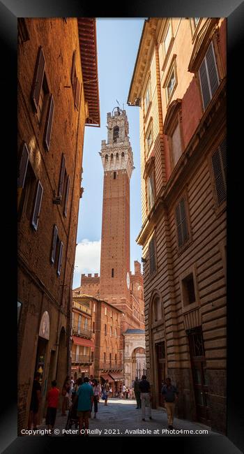 Torre de Mangia, Siena, Italy Framed Print by Peter O'Reilly