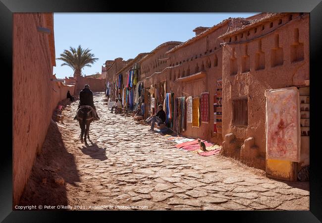 Street Scene, Ait-Ben-Haddou, Morocco Framed Print by Peter O'Reilly