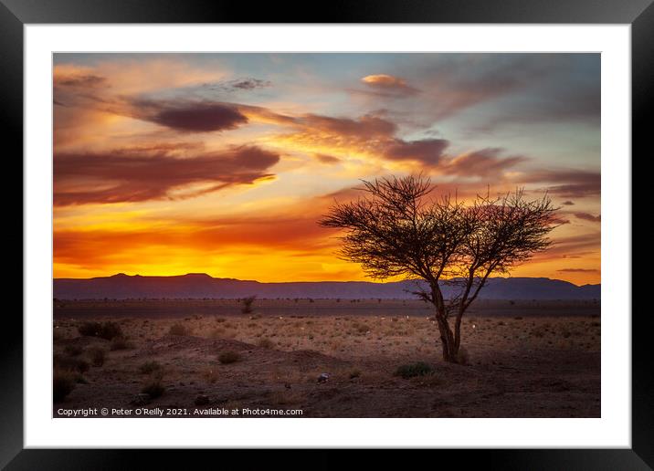 Desert Sunset #2 Framed Mounted Print by Peter O'Reilly
