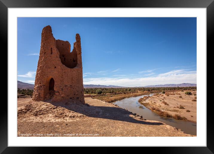 Ancient tower in Ouarzazate, Morocco Framed Mounted Print by Peter O'Reilly