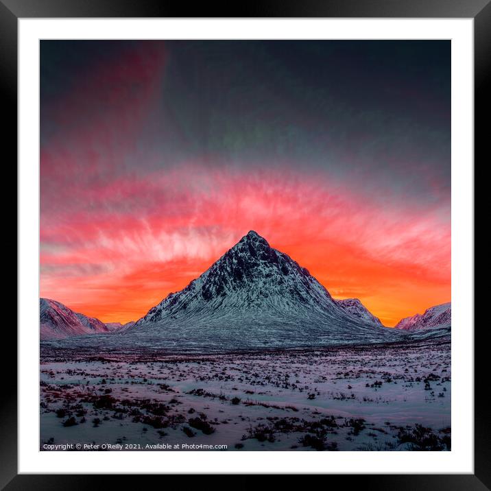 Glen Coe Sunset Framed Mounted Print by Peter O'Reilly
