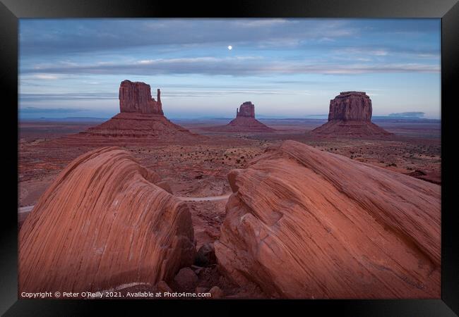 Monument Valley Moonrise #2 Framed Print by Peter O'Reilly