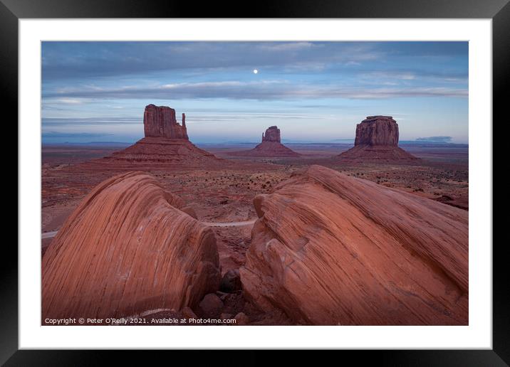 Monument Valley Moonrise #2 Framed Mounted Print by Peter O'Reilly