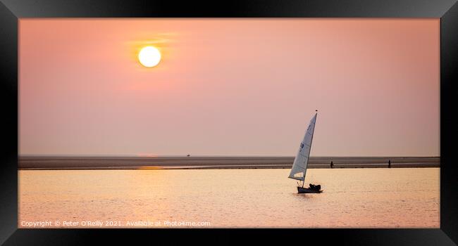 Sunset Sailboat Framed Print by Peter O'Reilly