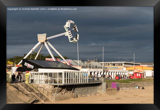 Cloudy evening at Porthcawl, South Wales, UK Framed Print by Andrew Bartlett