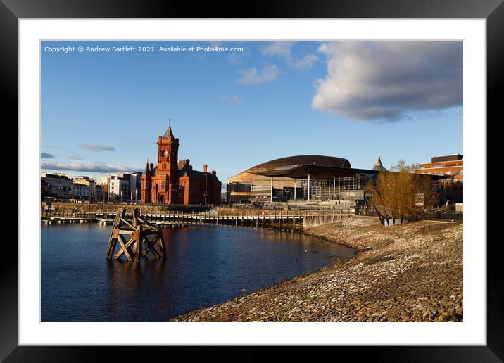 Cardiff Bay waterfront, South Wales, UK Framed Mounted Print by Andrew Bartlett