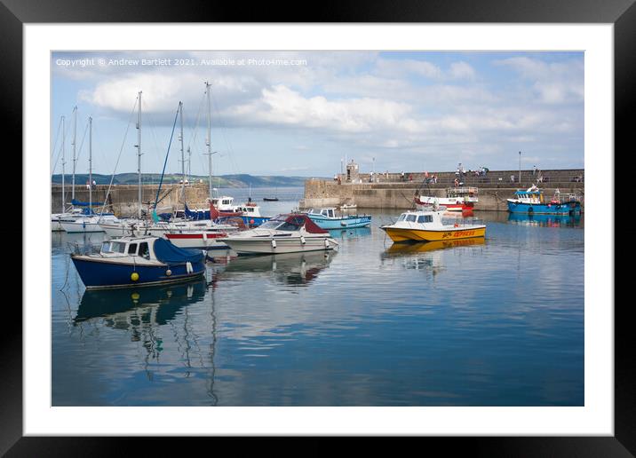 Saundersfoot harbour, Pembrokeshire, West Wales, UK Framed Mounted Print by Andrew Bartlett