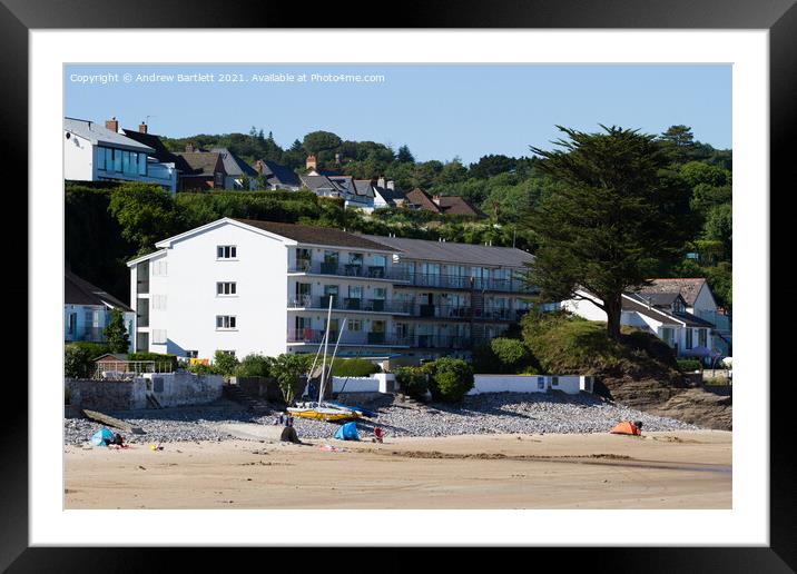 Saundersfoot beach, Pembrokeshire, West Wales, UK Framed Mounted Print by Andrew Bartlett