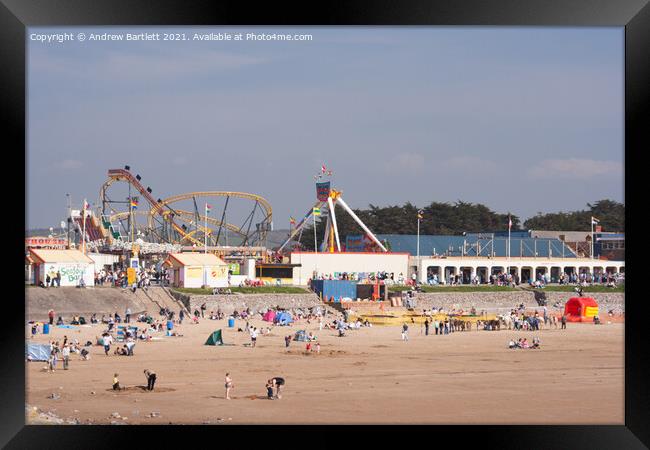 Coney Beach at Porthcawl, UK. Framed Print by Andrew Bartlett