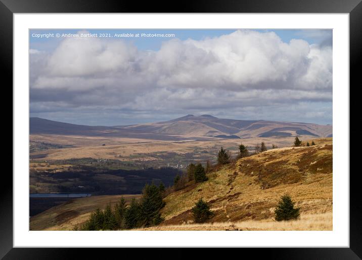 Brecon Beacons from Rhinos Viewpoint, South Wales Framed Mounted Print by Andrew Bartlett