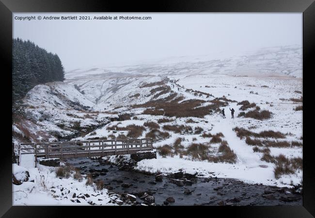 Snow at Storey Arms, Brecon Beacons, South Wales, UK Framed Print by Andrew Bartlett