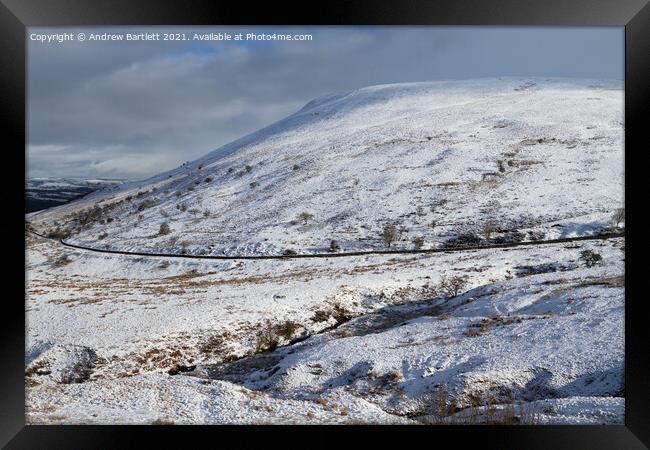 Snow at Storey Arms, Brecon Beacons, South Wales, UK Framed Print by Andrew Bartlett