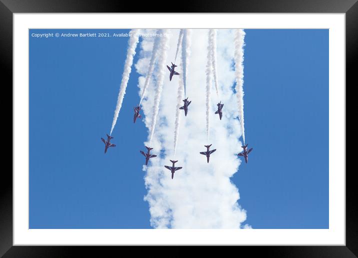 RAF Red Arrows at Swansea, UK Framed Mounted Print by Andrew Bartlett