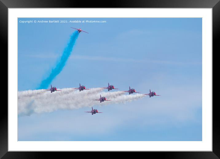 RAF Red Arrows at Swansea, UK Framed Mounted Print by Andrew Bartlett