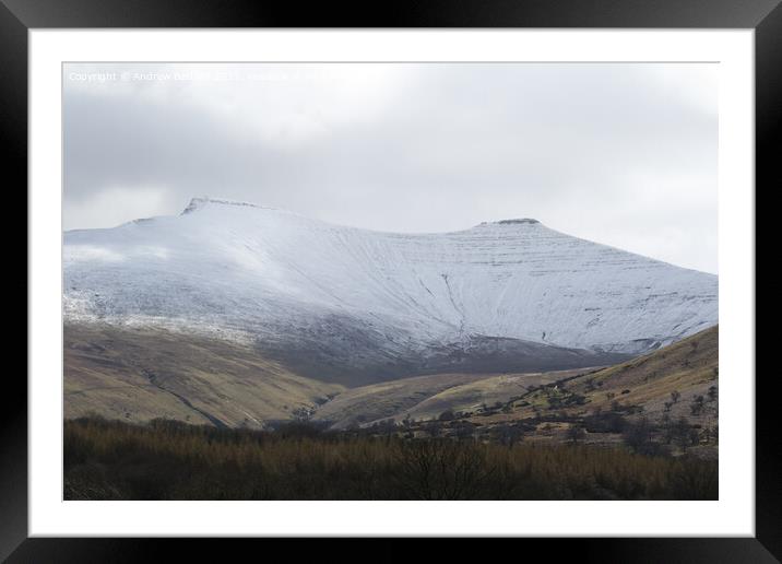 Snow at the Brecon Beacons, South Wales, UK Framed Mounted Print by Andrew Bartlett