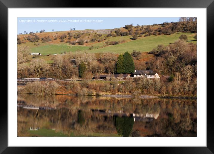 Brecon Mountain Railway at Pontsticill Reservoir Framed Mounted Print by Andrew Bartlett
