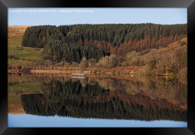 Pontsticill Reservoir, Merthyr Tydfil, South Wales, UK Framed Print by Andrew Bartlett