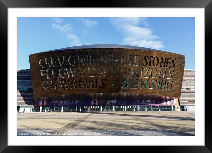 Wales Millennium Centre at Cardiff Bay Framed Mounted Print by Andrew Bartlett