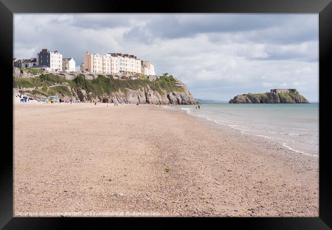 South Beach, Tenby, West Wales, UK Framed Print by Andrew Bartlett