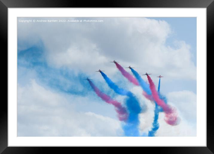 The Red Arrows at RAF Cosford. Framed Mounted Print by Andrew Bartlett