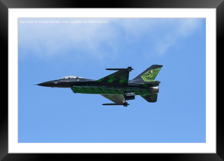 F-16 Viper at RAF Cosford Framed Mounted Print by Andrew Bartlett