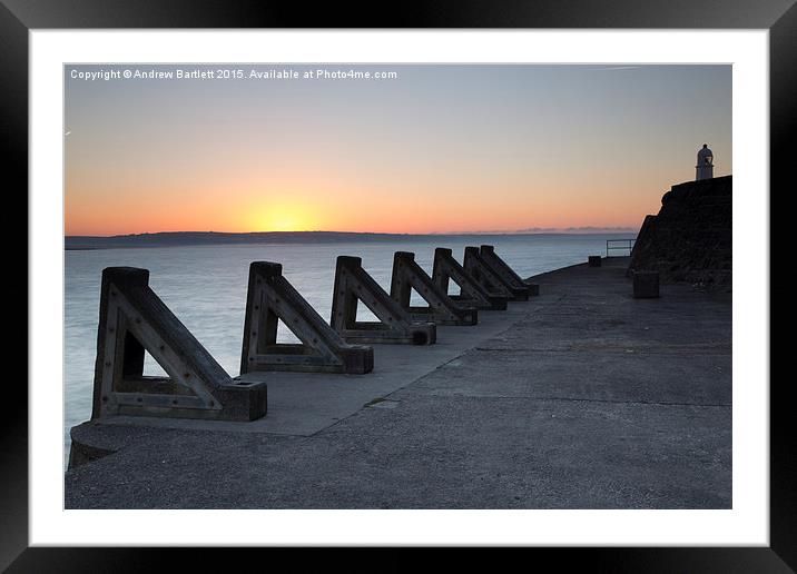 Porthcawl sunrise Framed Mounted Print by Andrew Bartlett