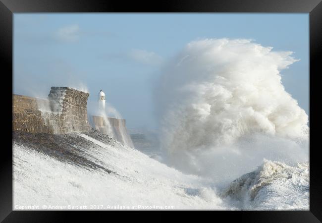 Porthcawl, South Wales, UK, Hurricane Ophelia. Framed Print by Andrew Bartlett