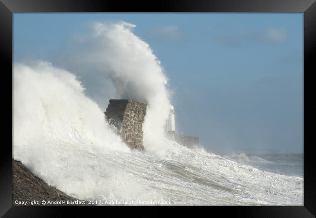 Porthcawl, South Wales, UK, Hurricane Ophelia Framed Print by Andrew Bartlett