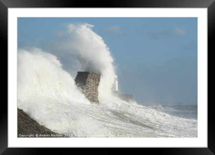 Porthcawl, South Wales, UK, Hurricane Ophelia Framed Mounted Print by Andrew Bartlett